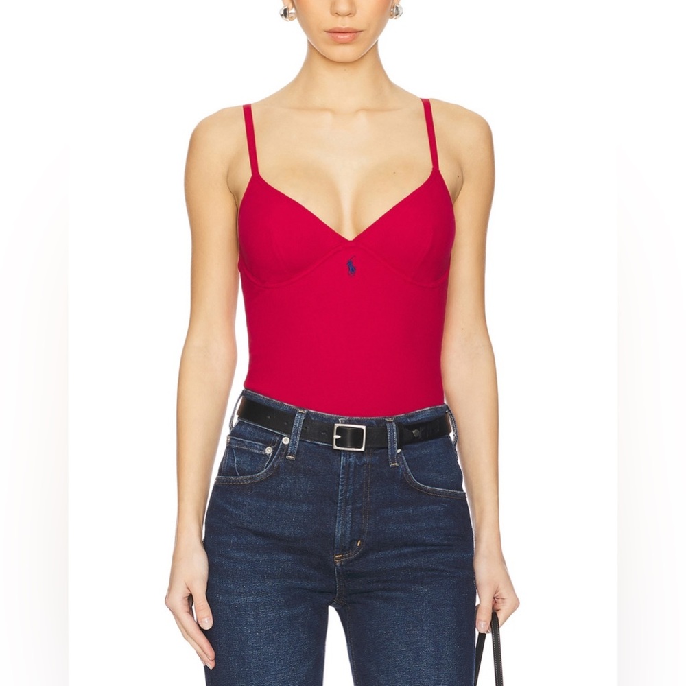 Polo Ralph Lauren Stretch Cotton Rib Thong Bodysuit